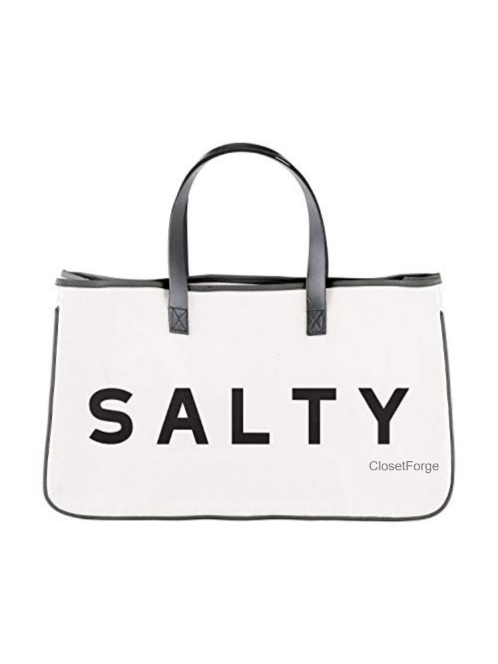 Canvas Tote Bag Waterproof Lining Genuine Leather Handles Heavyweight Cotton